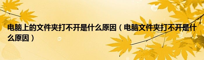 电脑上的文件夹打不开是什么原因（电脑文件夹打不开是什么原因）