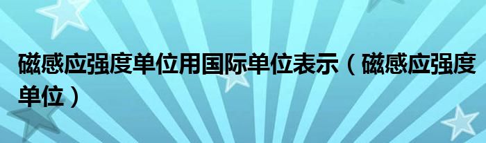 磁感应强度单位用国际单位表示（磁感应强度单位）