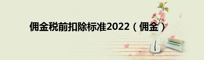 佣金税前扣除标准2022（佣金）