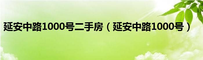 延安中路1000号二手房（延安中路1000号）