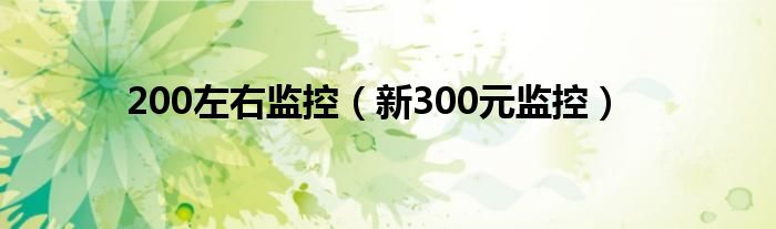 200左右监控（新300元监控）