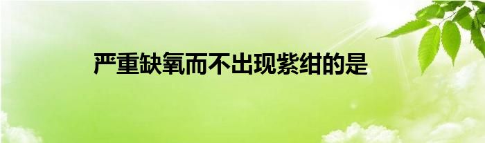 严重缺氧而不出现紫绀的是