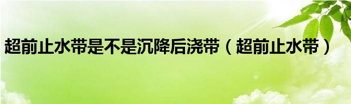 超前止水带是不是沉降后浇带（超前止水带）