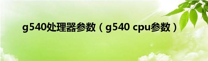 g540处理器参数（g540 cpu参数）