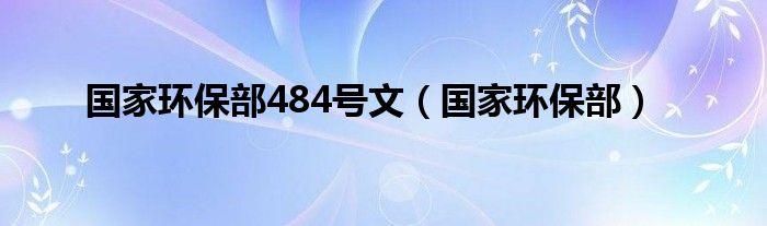 国家环保部484号文（国家环保部）