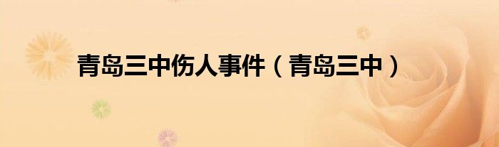 青岛三中伤人事件（青岛三中）