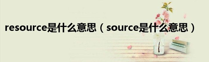 resource是什么意思（source是什么意思）