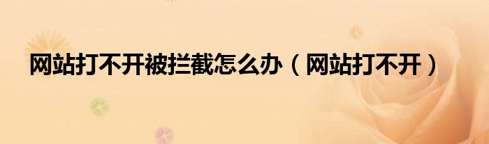 网站打不开被拦截怎么办（网站打不开）