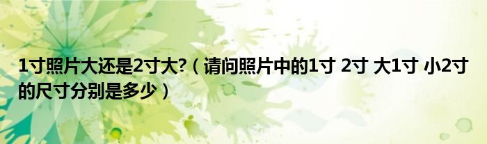 1寸照片大还是2寸大?（请问照片中的1寸 2寸 大1寸 小2寸的尺寸分别是多少）