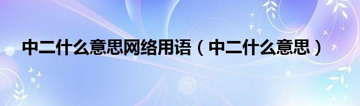 中二什么意思网络用语（中二什么意思）