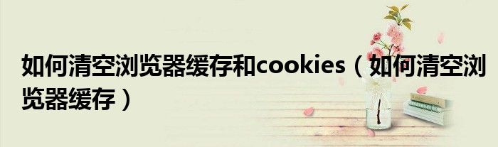 如何清空浏览器缓存和cookies（如何清空浏览器缓存）