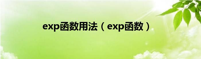 exp函数用法（exp函数）