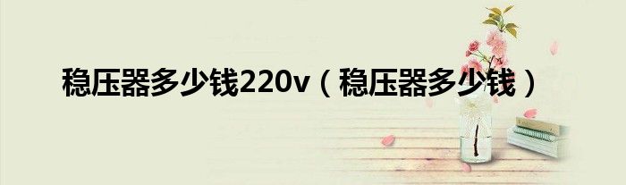 稳压器多少钱220v（稳压器多少钱）