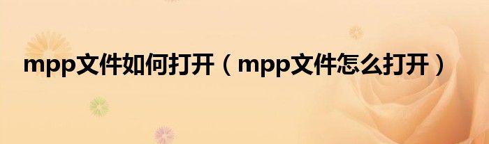 mpp文件如何打开（mpp文件怎么打开）