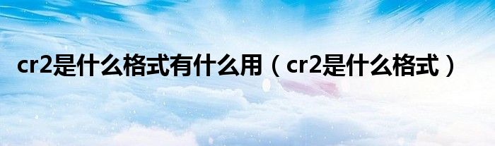 cr2是什么格式有什么用（cr2是什么格式）