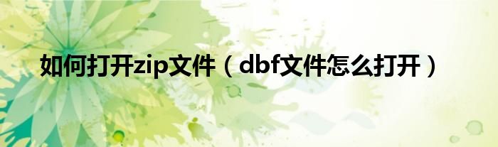 如何打开zip文件（dbf文件怎么打开）