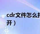 cdr文件怎么打开才能看到（cdr文件怎么打开）