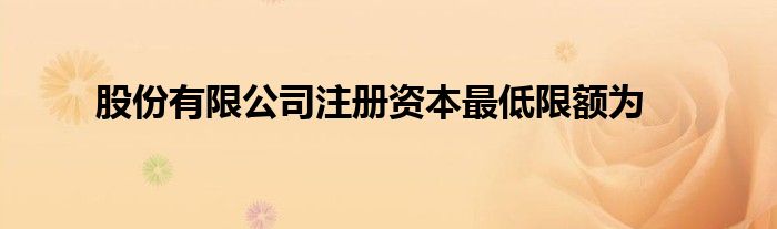 股份有限公司注册资本最低限额为