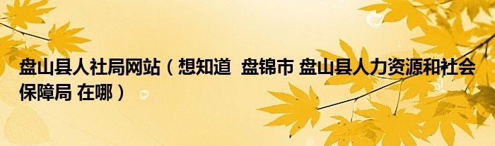 盘山县人社局网站（想知道  盘锦市 盘山县人力资源和社会保障局 在哪）