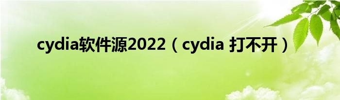 cydia软件源2022（cydia 打不开）