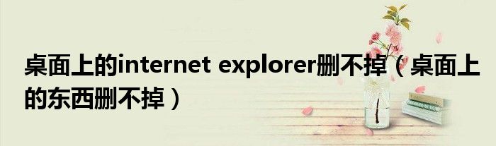 桌面上的internet explorer删不掉（桌面上的东西删不掉）