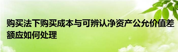 购买法下购买成本与可辨认净资产公允价值差额应如何处理