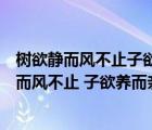 树欲静而风不止子欲养而亲不待是什么意思下一句（树欲静而风不止 子欲养而亲不待 是什么意思）