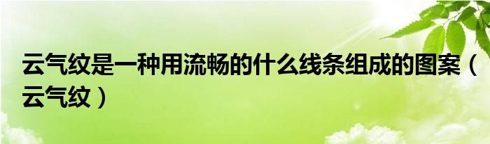 云气纹是一种用流畅的什么线条组成的图案（云气纹）