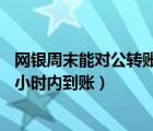 网银周末能对公转账吗（周末双休日网银跨行转账能否在24小时内到账）