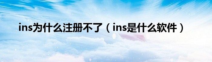 ins为什么注册不了（ins是什么软件）