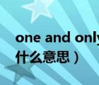 one and only什么意思（no one and you什么意思）