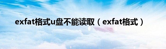 exfat格式u盘不能读取（exfat格式）