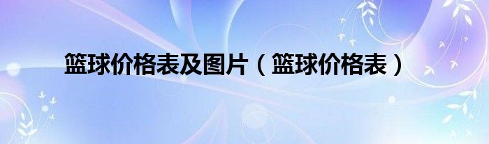 篮球价格表及图片（篮球价格表）