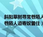 斜阳草树寻常巷陌人道寄奴曾住改写成60字（斜阳草树寻常巷陌人道寄奴曾住）