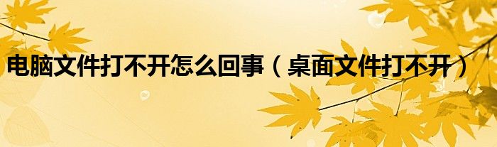 电脑文件打不开怎么回事（桌面文件打不开）