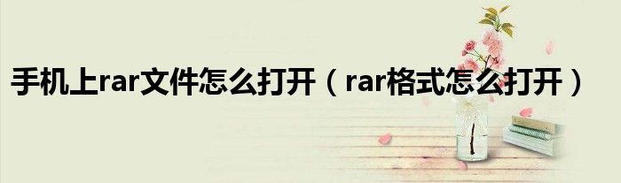 手机上rar文件怎么打开（rar格式怎么打开）