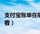 支付宝账单在哪里看明细（支付宝账单在哪里看）