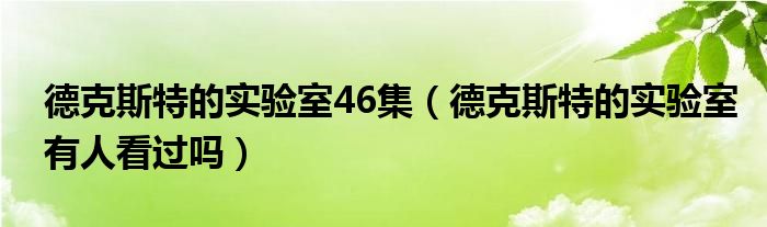 德克斯特的实验室46集（德克斯特的实验室有人看过吗）