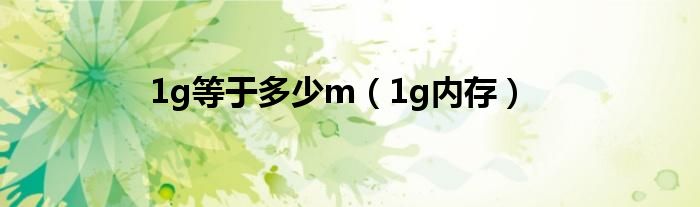 1g等于多少m（1g内存）