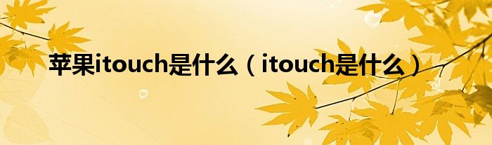 苹果itouch是什么（itouch是什么）