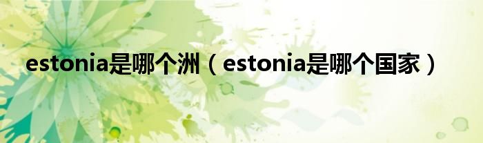 estonia是哪个洲（estonia是哪个国家）