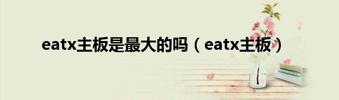 eatx主板是最大的吗（eatx主板）