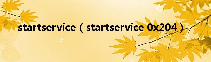 startservice（startservice 0x204）