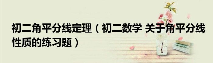 初二角平分线定理（初二数学 关于角平分线性质的练习题）