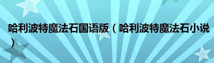 哈利波特魔法石国语版（哈利波特魔法石小说）