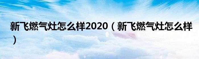 新飞燃气灶怎么样2020（新飞燃气灶怎么样）