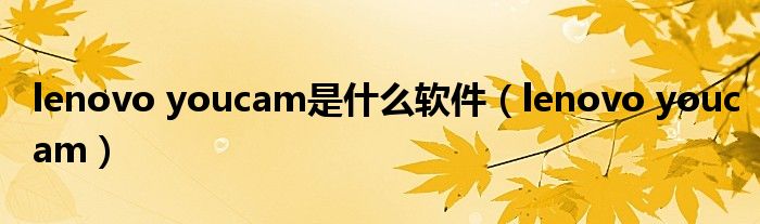 lenovo youcam是什么软件（lenovo youcam）