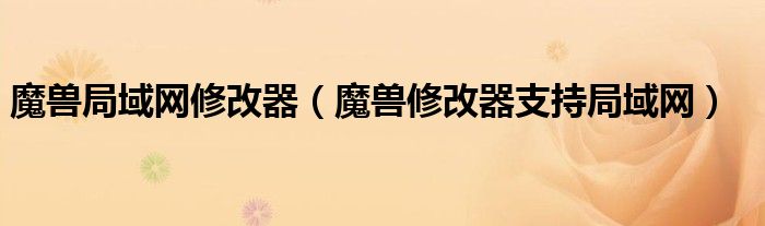 魔兽局域网修改器（魔兽修改器支持局域网）