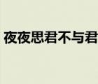 夜夜思君不与君共饮长江水原文（夜夜思君）