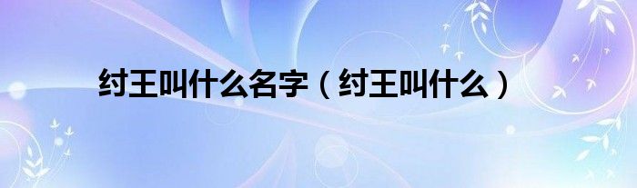 纣王叫什么名字（纣王叫什么）